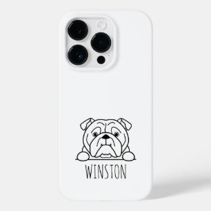 Peeking English Bulldog Custom Name Phone Case