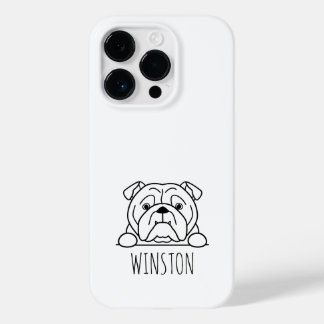 Peeking English Bulldog Custom Name Phone Case