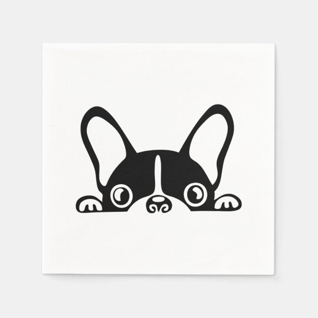 Peeking french bulldog napkins (Front)