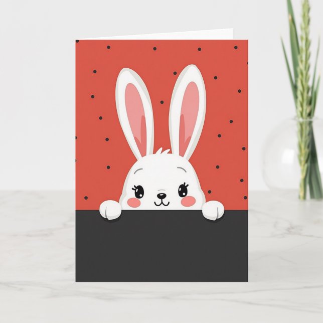 Peeking Friend Cute Scene Card (Front)