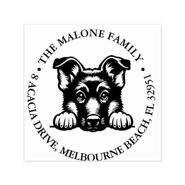 Peeking German Shepard Personalized Theme  Self-inking Stamp (Design)