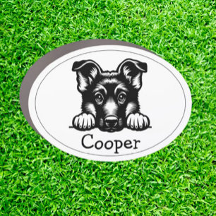 Peeking German Shepard Puppy  Car Magnet