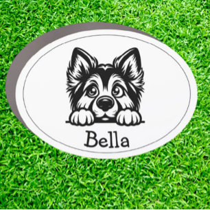 Peeking German Shepard Puppy Personalized Car Magnet