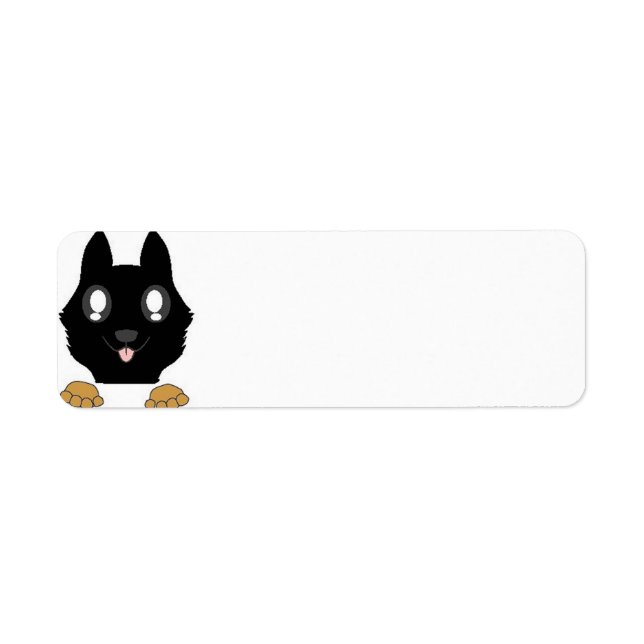 peeking german shepherd bi color label (Front)