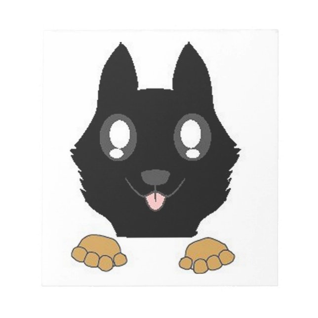 peeking german shepherd bi color notepad (Front)