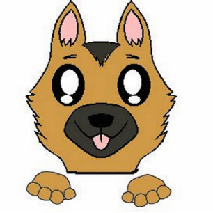 peeking german shepherd black and tan cutout