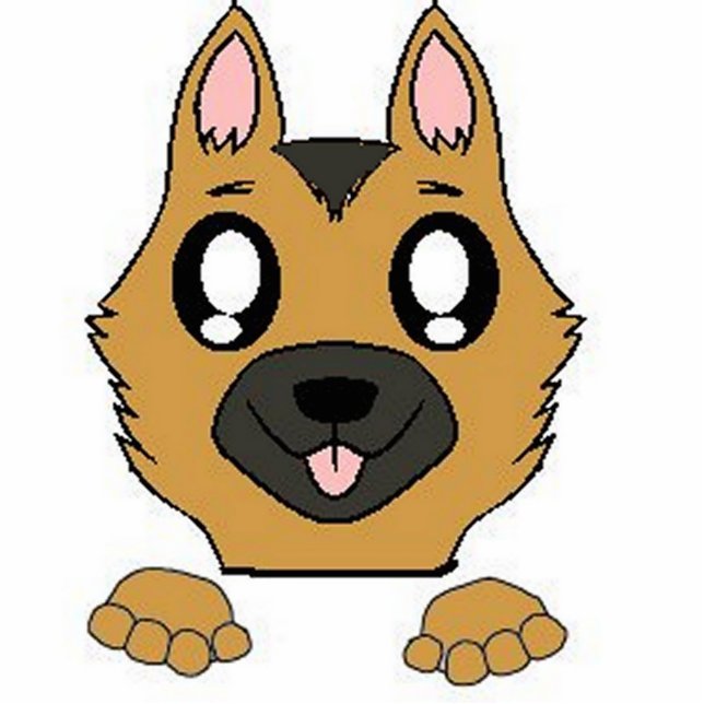 peeking german shepherd black and tan cutout (Front)