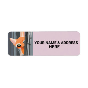 PEEKING GINGER CAT RETURN ADDRESS LABELS