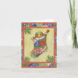 Peeking Gingerbread Holiday Card