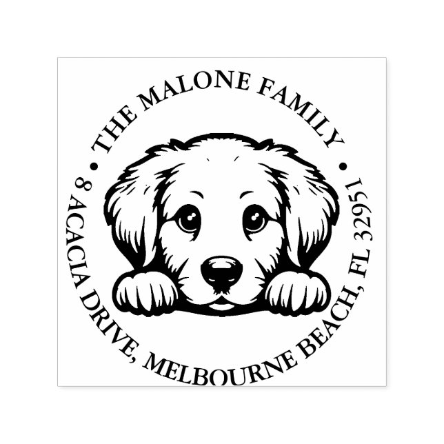 Peeking Golden Retriever  Personalized Theme  Self-inking Stamp (Design)