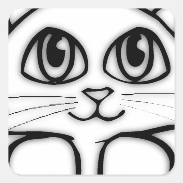 Peeking Kitten Square Sticker (Front)