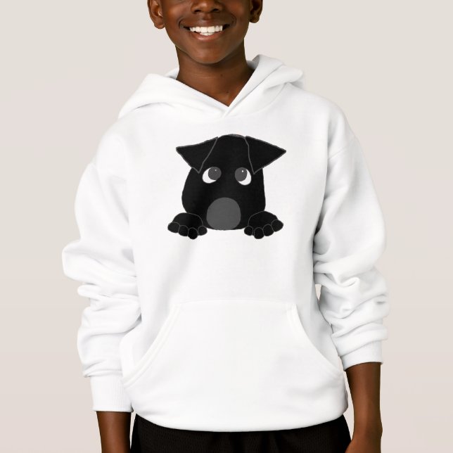 peeking lab black hoodie (Front)