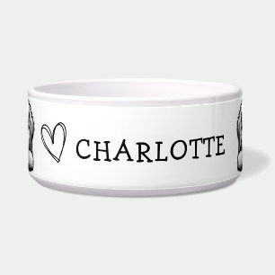 Peeking Labrador Customize Black and White theme Bowl