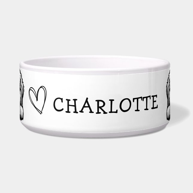 Peeking Labrador Customize Black and White theme Bowl (Front)