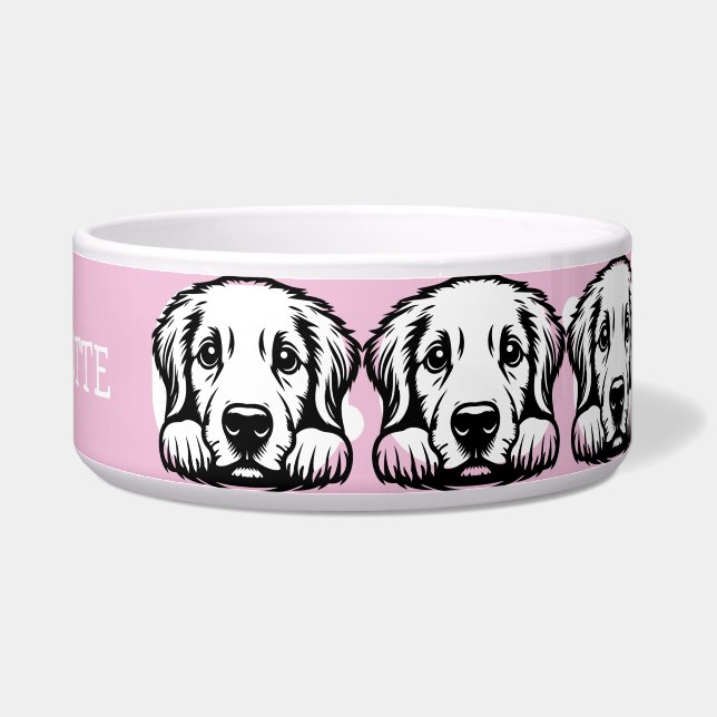 Peeking Labrador Customize Pink theme Bowl (Right)