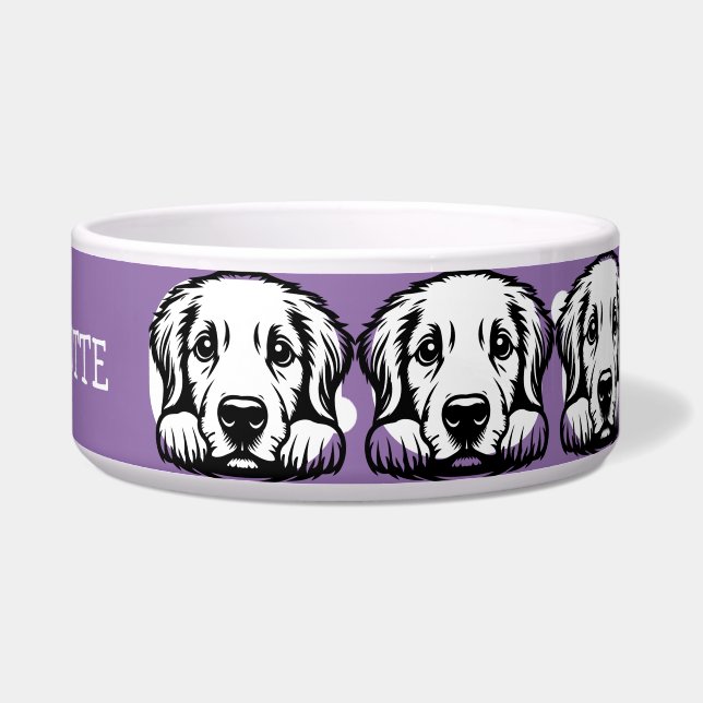 Peeking Labrador Customize Purple theme Bowl (Right)