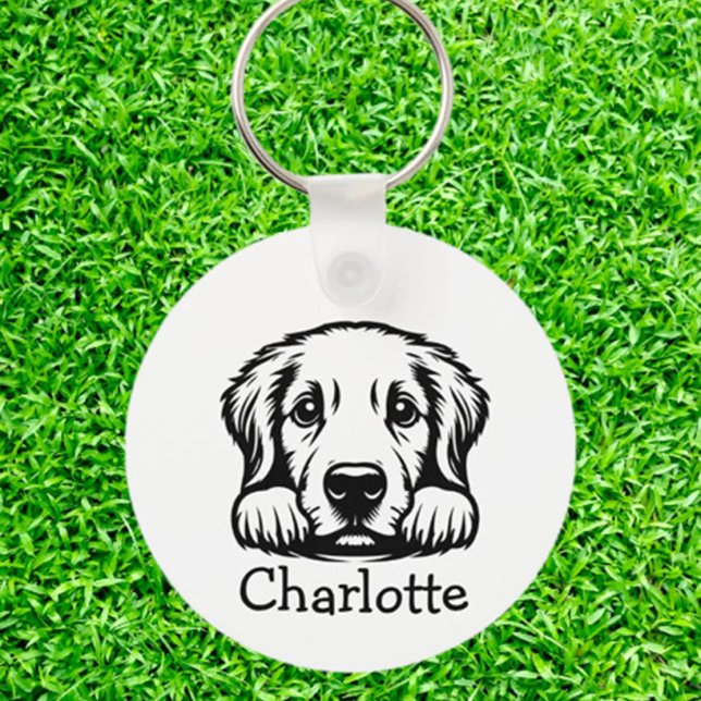 Peeking Labrador Puppy Personalized Keychain (Carry your love for Labradors everywhere with a Peeking Labrador Puppy Personalized Keychain.)