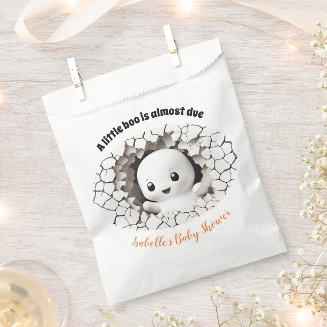 Peeking Little Boo Ghost Baby Shower Favor bags (Clipped)