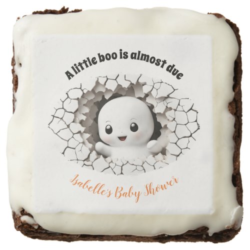 Peeking Little Boo Ghost Baby Shower Favor Brownie