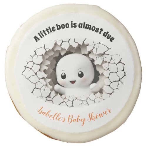 Peeking Little Boo Ghost Baby Shower Sugar Cookie