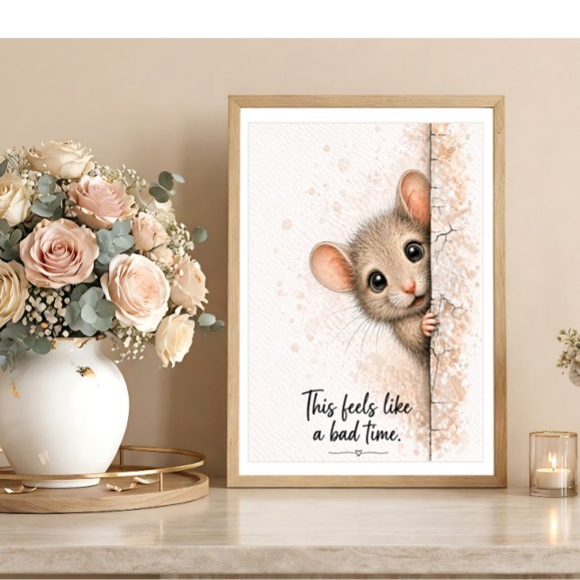 Peeking Mouse Wall Art Humorous Bathroom Art Print (Creator Uploaded)