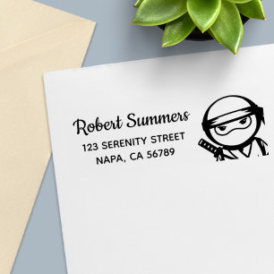 Peeking Ninja Return Address Self-inking Stamp
