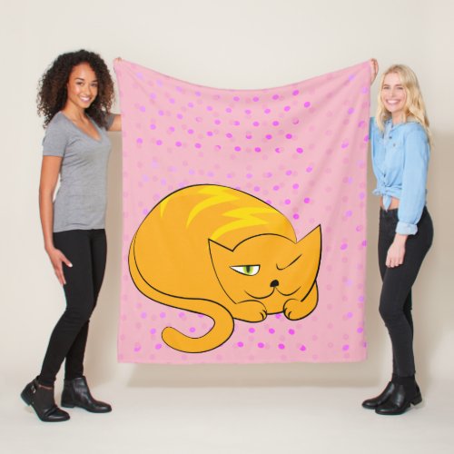 Peeking Orange Cat Fleece Blanket