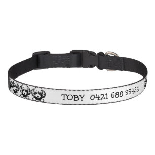 Peeking Poodle Personalized Theme Pet Collar