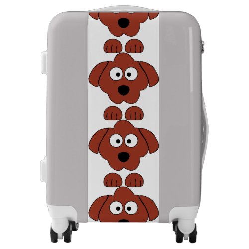 peeking poodle red luggage