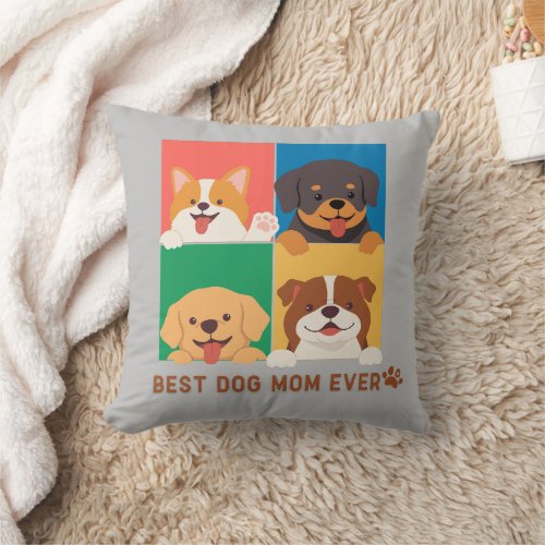 Peeking Pups Cozy Throw Pillow for Dog Lovers