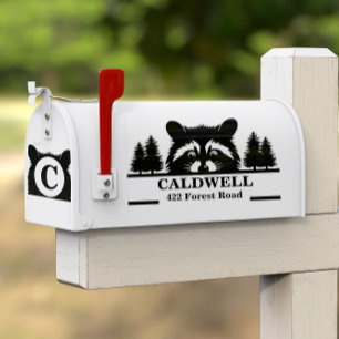 Peeking Raccoon Personalized Front Mailbox Sticker