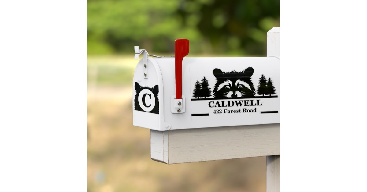 Peeking Raccoon Personalized Mailbox Address Sticker | Zazzle
