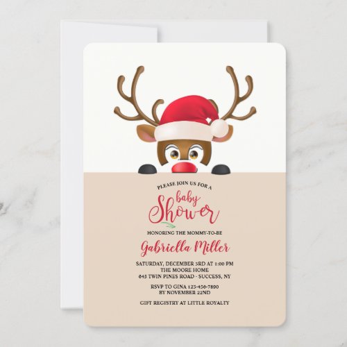 Peeking Reindeer Invitation