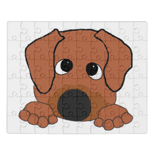 peeking rhodesian ridgeback red wheaten brown nose jigsaw puzzle