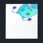 Peeking Robot Notepad<br><div class="desc">Adorable blue robot playing peek a boo on a digital blue background</div>