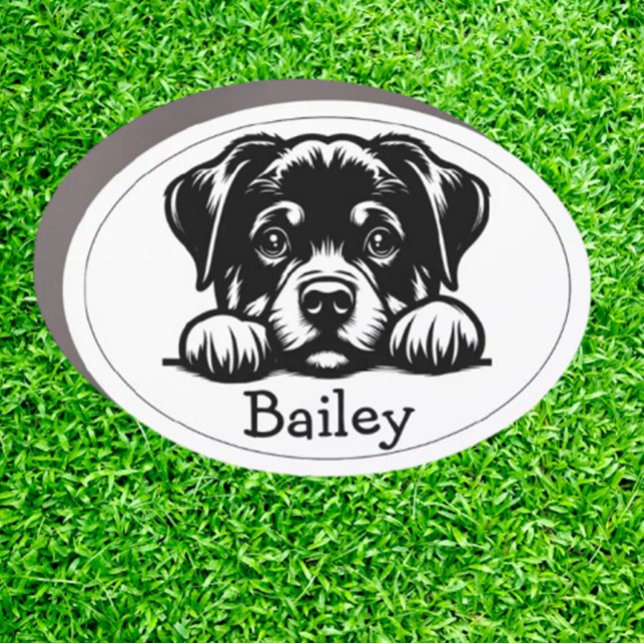Peeking Rottweiler Puppy Personalized  Car Magnet (Show your love for your Rockweiler with a personalized car magnet featuring an adorable puppy)