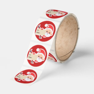 Peeking Santa Christmas Gift Sticker