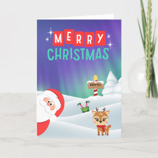 Peeking Santa Holiday Card