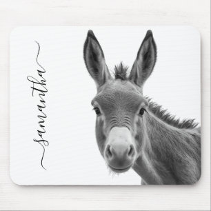 Peeking Sneaky Donkey Cute Personalized Mouse Pad
