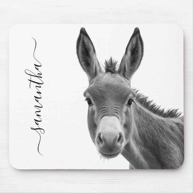 Peeking Sneaky Donkey Cute Personalized   Mouse Pad (Front)