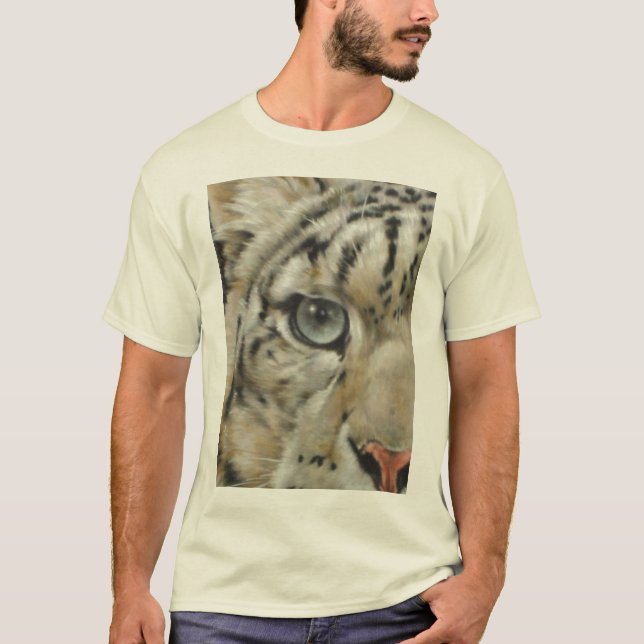 Peeking Snow Leopard T-Shirt (Front)