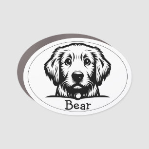 Peeking Terrier Puppy Personalized Car Magnet