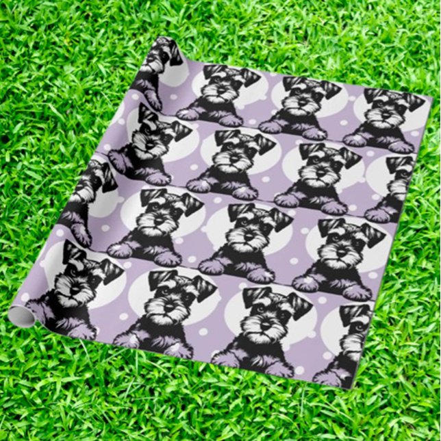 Peeking Terrier Purple Personalized Theme  Wrapping Paper (Wrap gifts with love using our Peeking Terrier Purple Personalized Theme Wrapping Paper.  )
