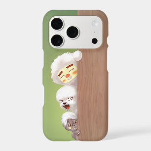 Peeking Trio: Funny Animal Stack & Smile Pup iPhone 17 Pro Case