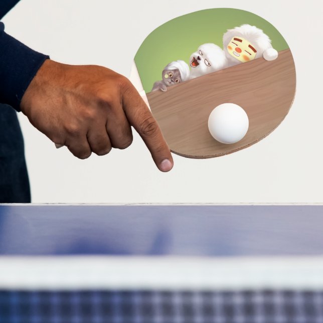 Peeking Trio: Funny Animal Stack & Smile Pup Ping Pong Paddle (Insitu)