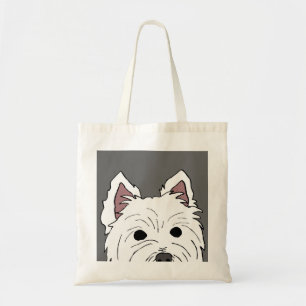 Peeking Westie Face Tote Bag