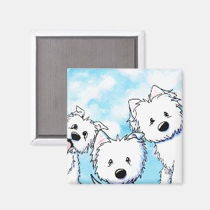 Peeking Westies Magnet