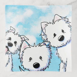 Peeking Westies Trinket Tray