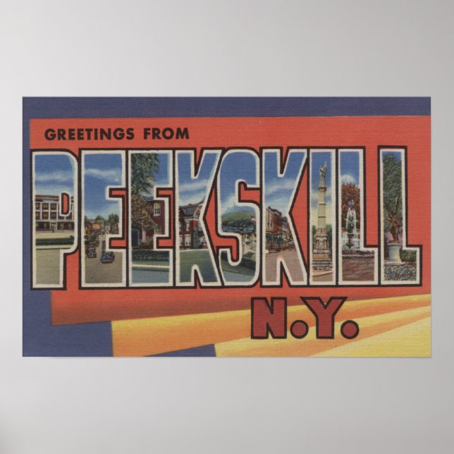 Peekskill, New York - Large Letter Scenes Poster (Front)