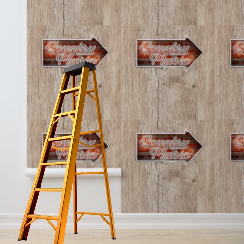 Peel and Stick country music wood sign  Wallpaper